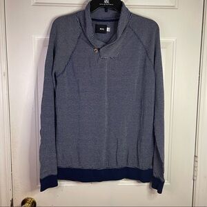 BDG long sleeve thermal in blue‎ and white.